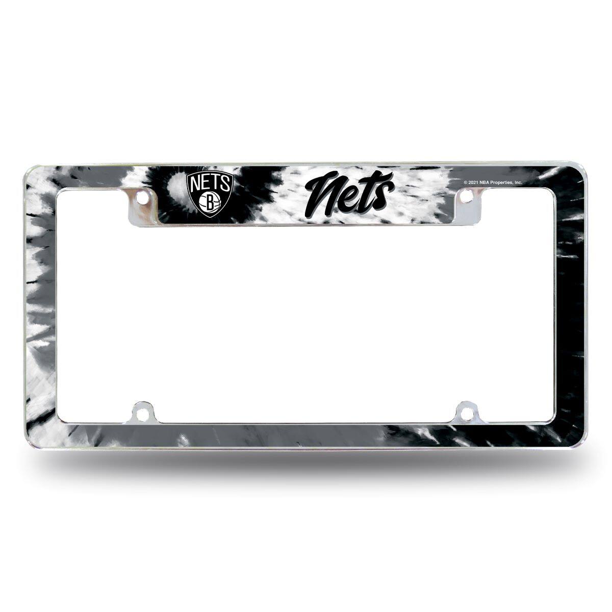 Brooklyn Basketball Nets Chrome Metal License Plate Frame - Tie Dye Design