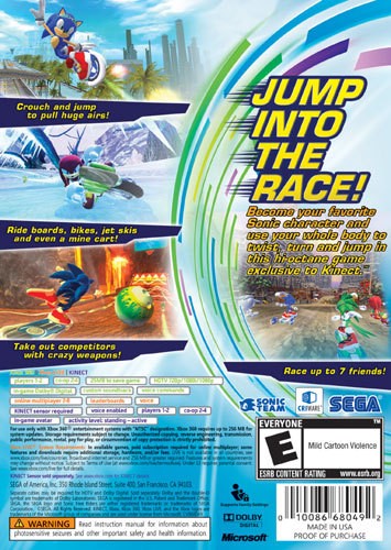 Sonic Free Riders - Xbox 360 em Promoção na Americanas