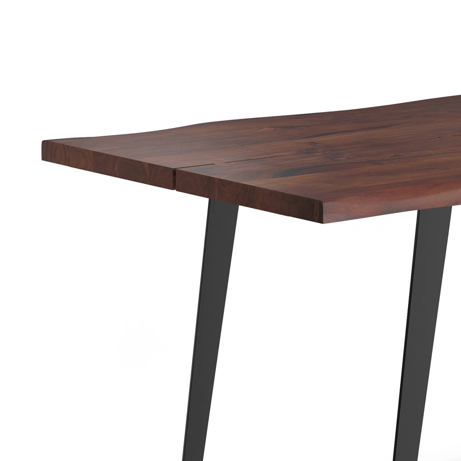 Alt View 8. Simpli Home - Delta 72 inch x 36 inch Rectangle Modern Industrial Dining Table in Dark Walnut - Dark Walnut.