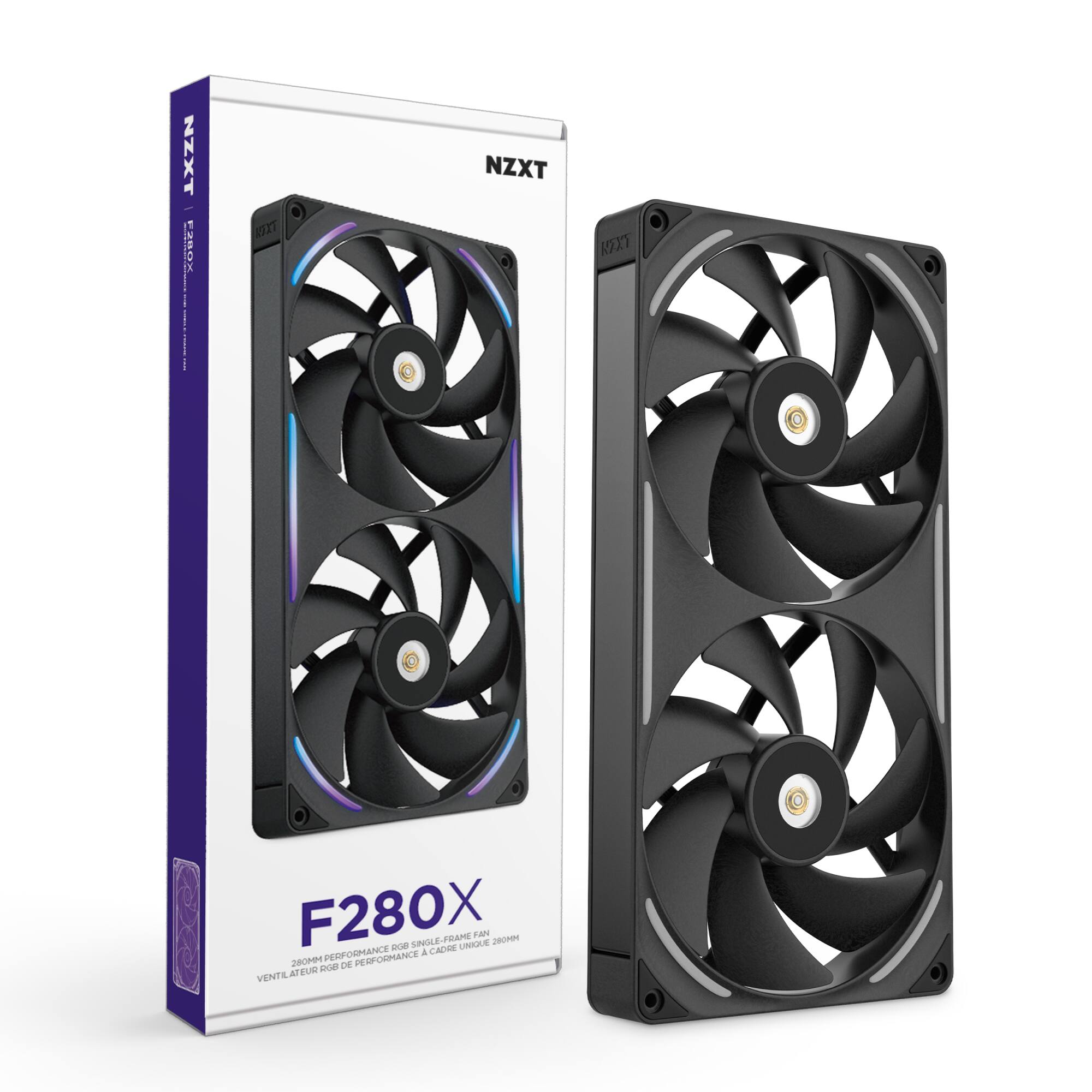 NZXT F280X  
280MM PERFORMANCE RGB SINGLE-FRAME FAN  
VENTILATEUR À LED RGB DE PERFORMANCE À CADRE UNIQUE 280MM