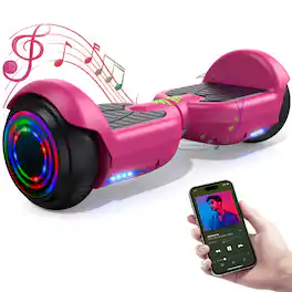 Hover Heart - Hoverboard 6.5 In. Listed Two-Wheel Self Balancing Electric Scooter with LED Light - Pink