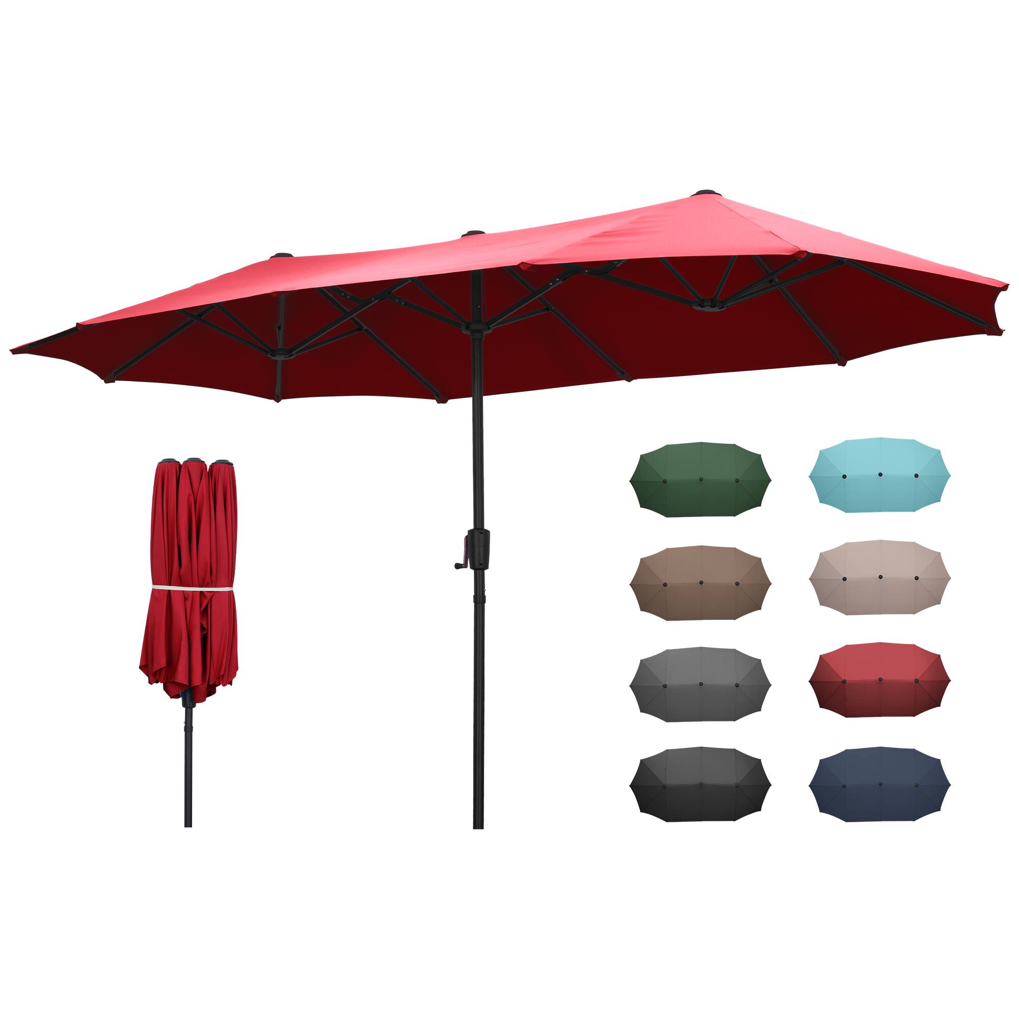 Ainfox - 13ft Large Patio Umbrella Outdoor Market Umbrella UV ProtectionSturdy Framew/Easy Crank for Yard,Poolside,Deck - Red price history on PriceWatchPro