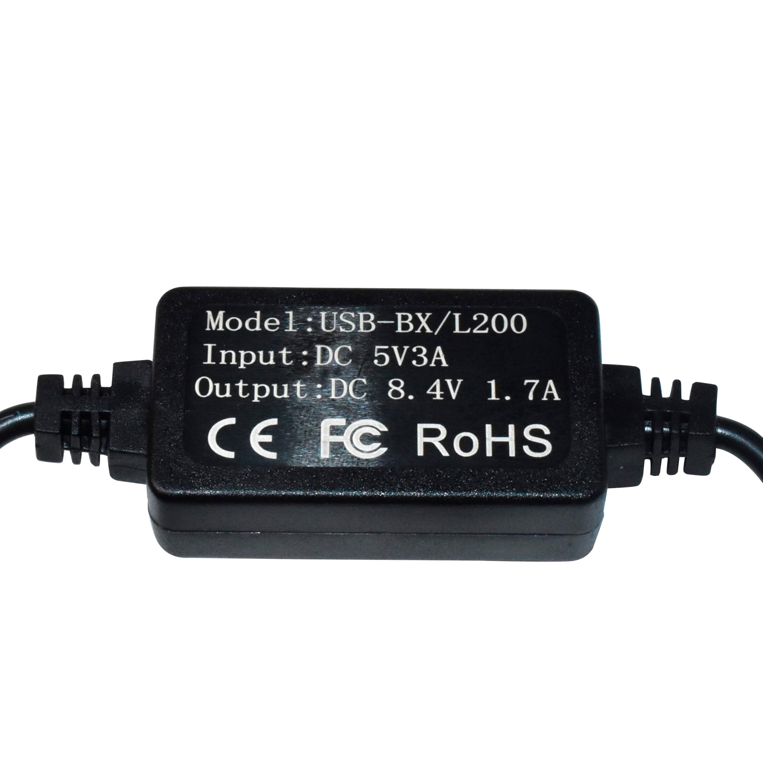 Model: USB-BX/L200  
Input: DC 5V3A  
Output: DC 8.4V 1.7A  
CE FC RoHS