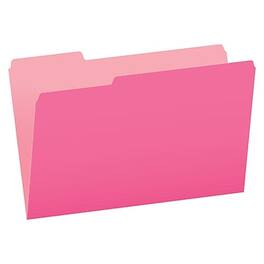 Pendaflex - Two-Tone Recycled File Folder, 1/3-Cut Tab, Assorted, Legal Size, 100/Box - Pink