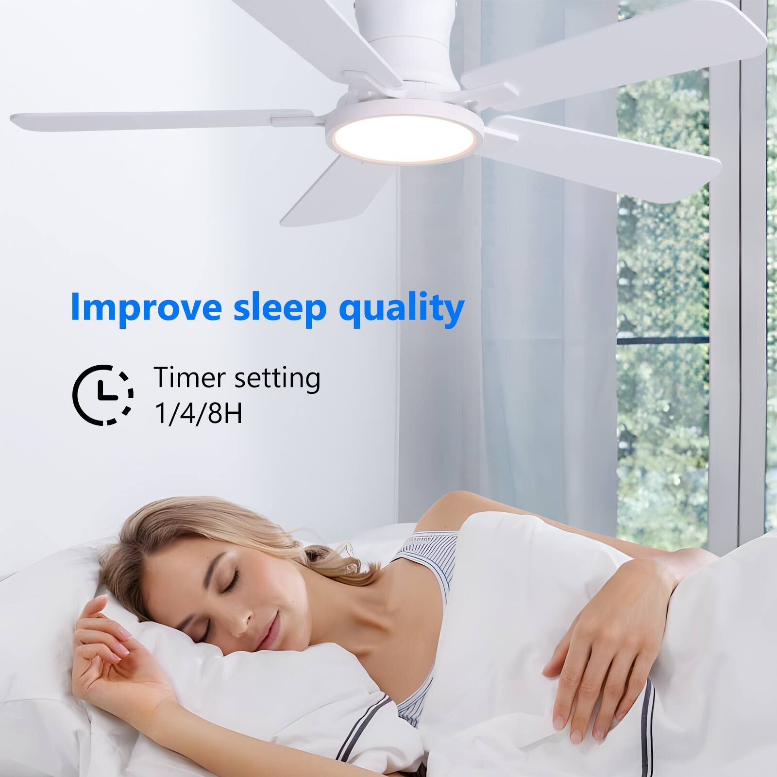 Improve sleep quality

Timer setting
1/4/8H