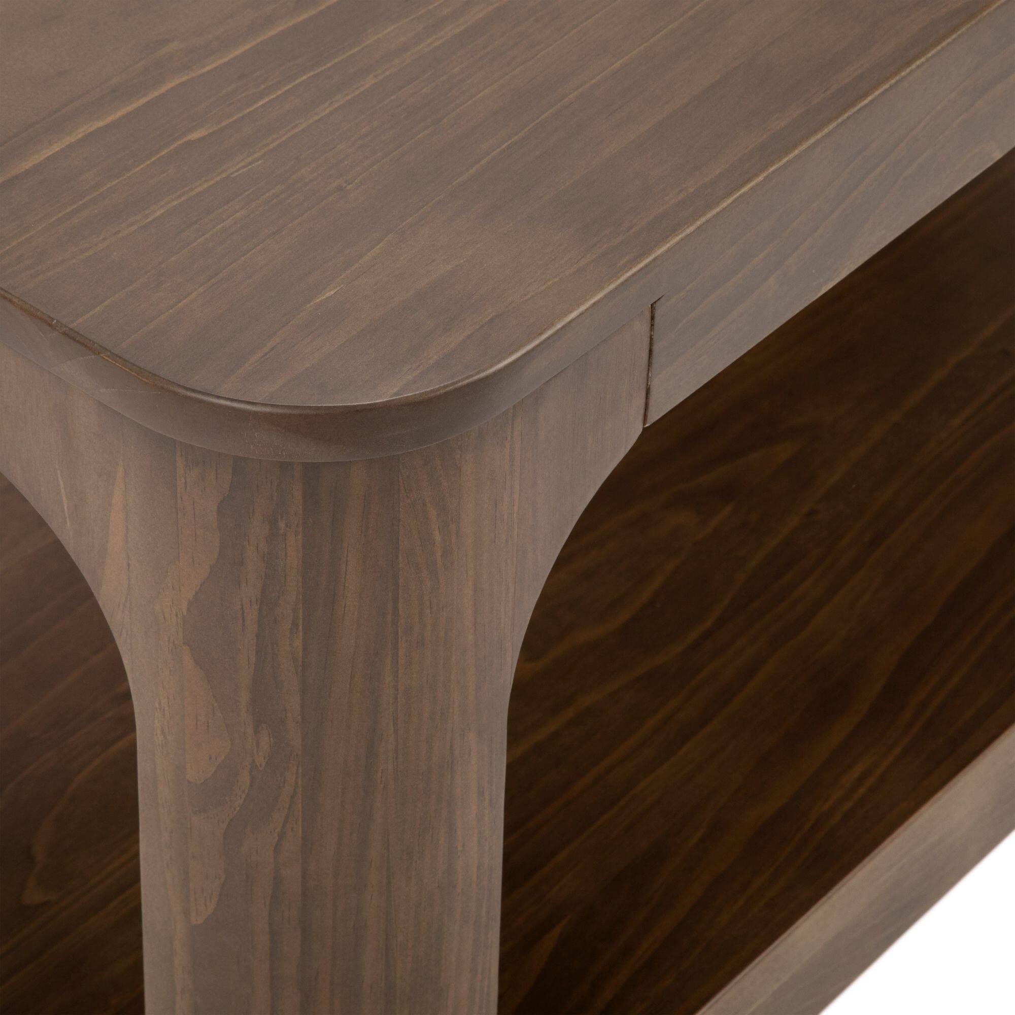 Alt View 3. Plank+Beam - Forma Rectangular Coffee Table with Shelf (54in x 24in / 1370mm x 610mm), Walnut - Walnut.