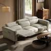 Front. luck idea - 112.5" Electric Seat Sofa, 2 Seats Reclining Home Theater Seats - Beige.