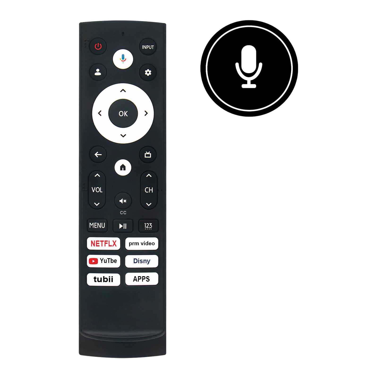 VINABTY - ERF3AF90H Voice Replacement Remote Control Fits for Hisense ERF3M90H ERF3S90H ERF3V90H remote for Smart TV - Black
