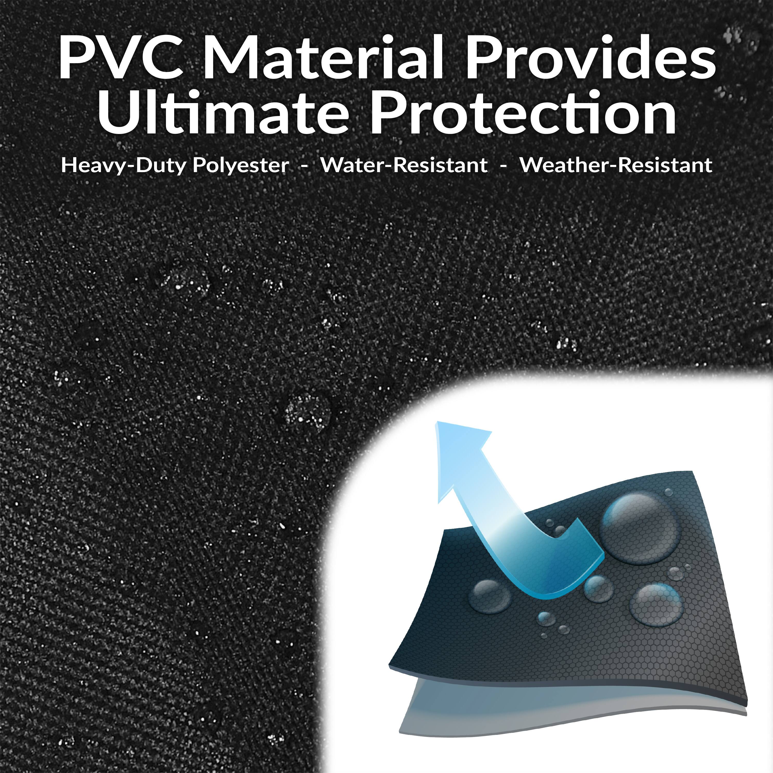 PVC Material Provides Ultimate Protection

Heavy-Duty Polyester - Water-Resistant - Weather-Resistant