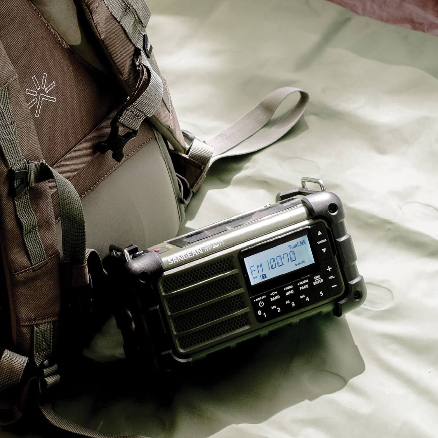 SANGEAN HBHE - 7 FM 100.10 S-MUTE - - CALAM ENTER - PAGE n INFO 5 - - BAND - 4 a - 3 - 2 0 1