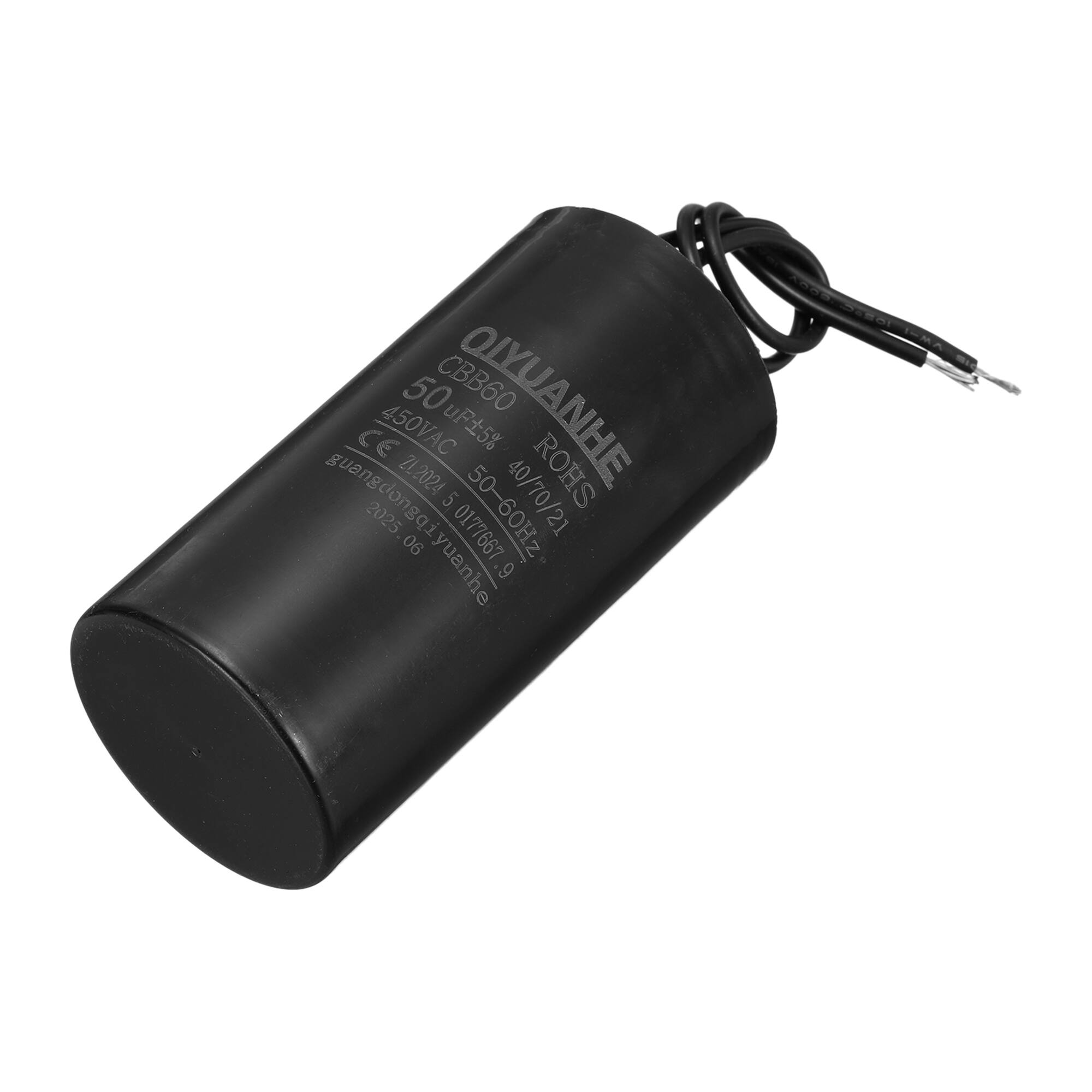 Unique Bargains - 50uF CBB60 Run Capacitor, AC 450V 2 Wires 50/60Hz Cylinder 50x100mm for Air Compressor, Water Pump - Black price history on PriceWatchPro