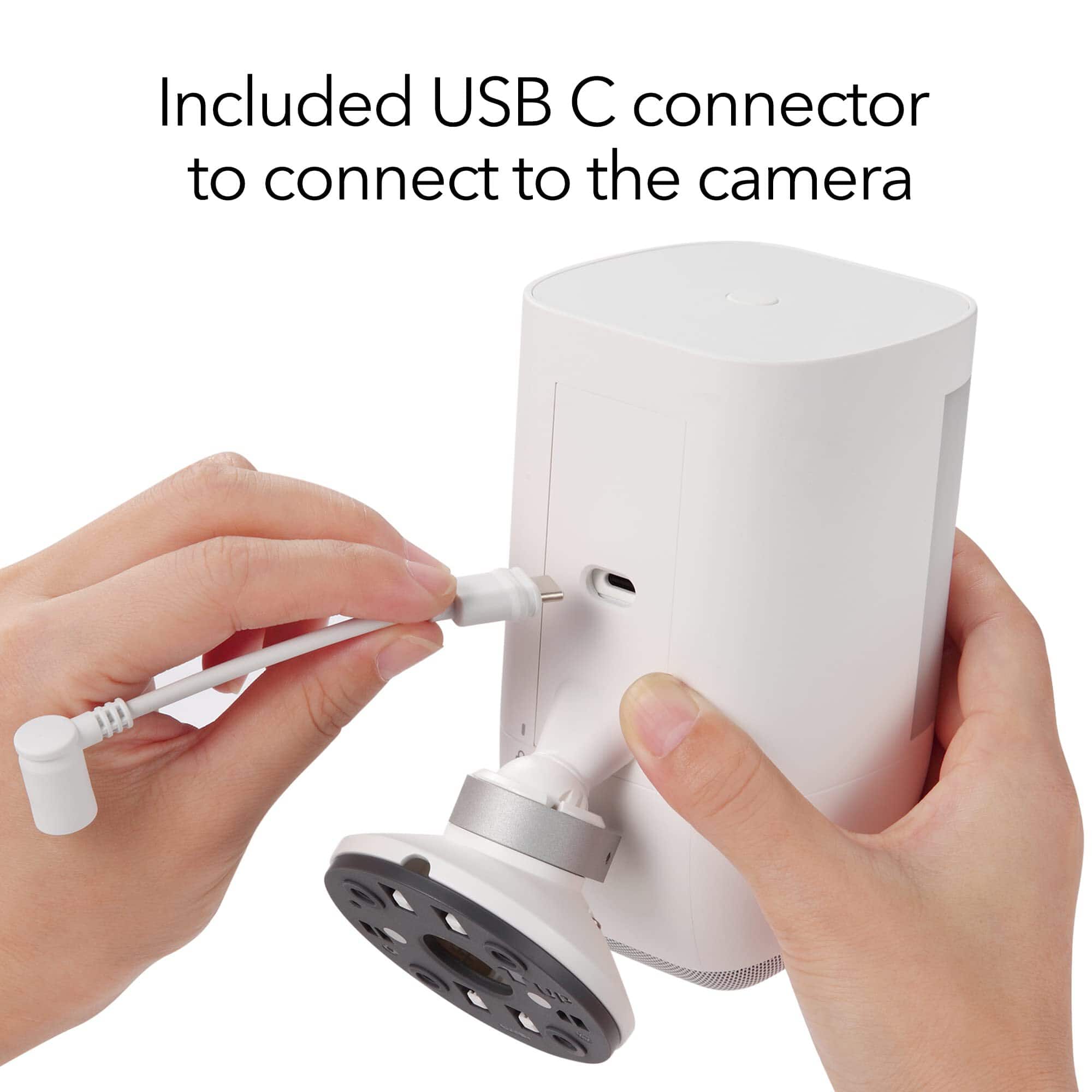 Included USB C connector to connect to the camera