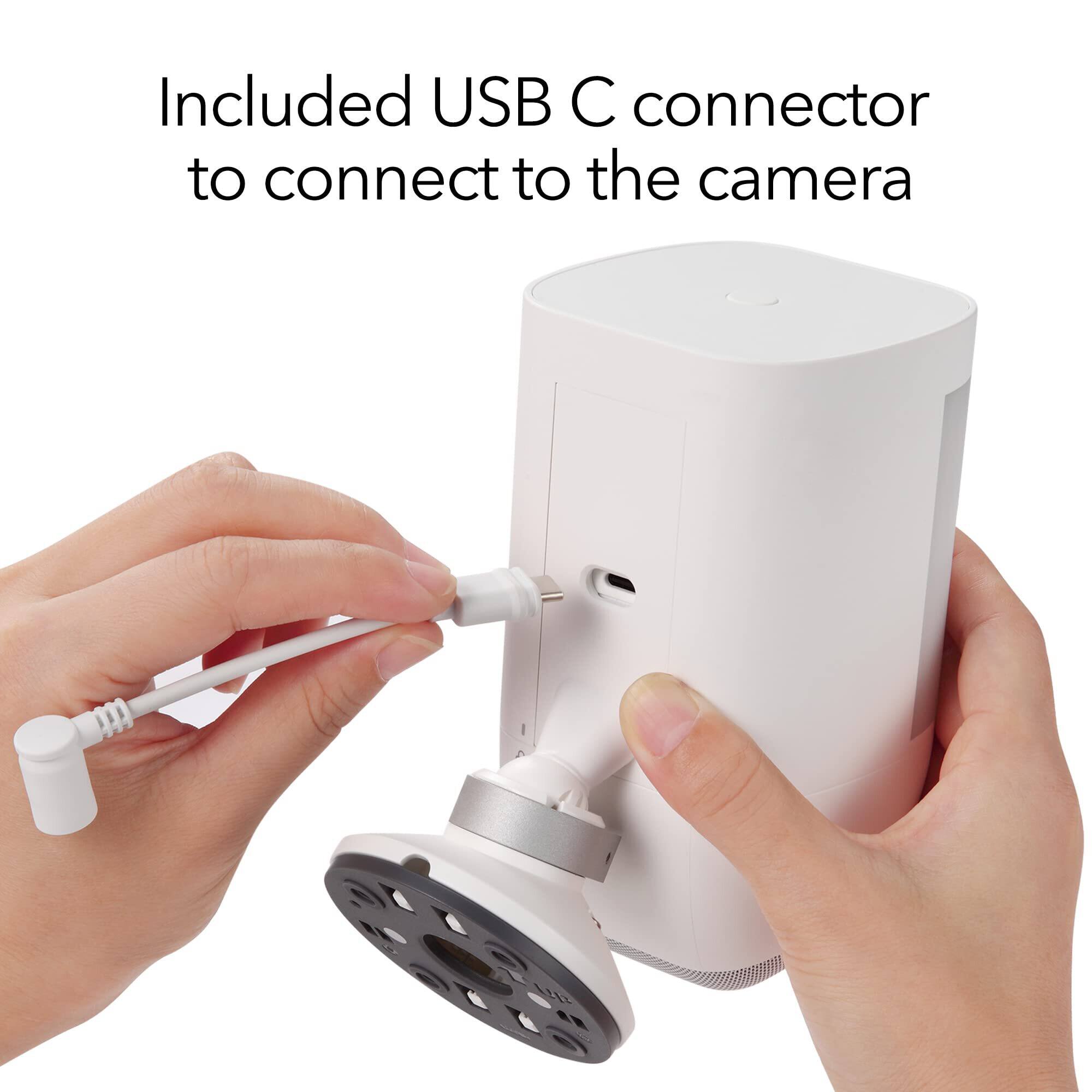Included USB C connector to connect to the camera