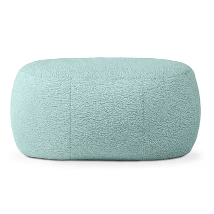 Front. Jaxx - Jaxx Ellis Ottoman Shearling Faux-Lamb Plush Pouf for Modern Interior Design, Oval, Cloud - Cloud.