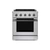 Front. Hauslane - HausPro 30 in. 4 Burners Gas Range in Black Stainless Steel with 20,000 BTU and Convection Oven with 5 Rack Positions - Black Stainless Steel.