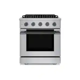 Hauslane - HausPro 30 in. 4 Burners Gas Range in Black Stainless Steel with 20,000 BTU and Convection Oven with 5 Rack Positions - Black Stainless Steel