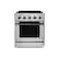 Front. Hauslane - HausPro 30 in. 4 Burners (20,000 BTU) Freestanding Dual Fuel Range - Black Stainless Steel.