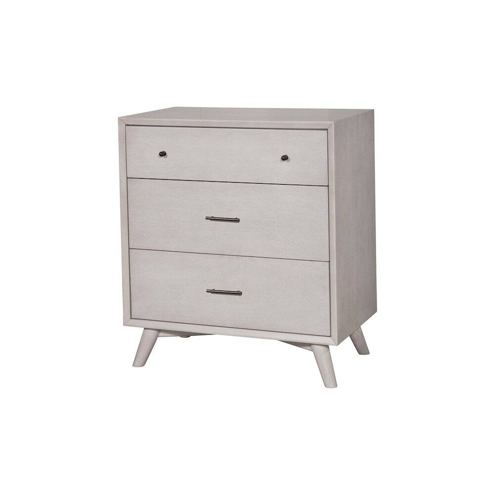 Left. Alpine Furniture - Flynn Mid Century Modern 3 Drawer Small Chest - Gray.