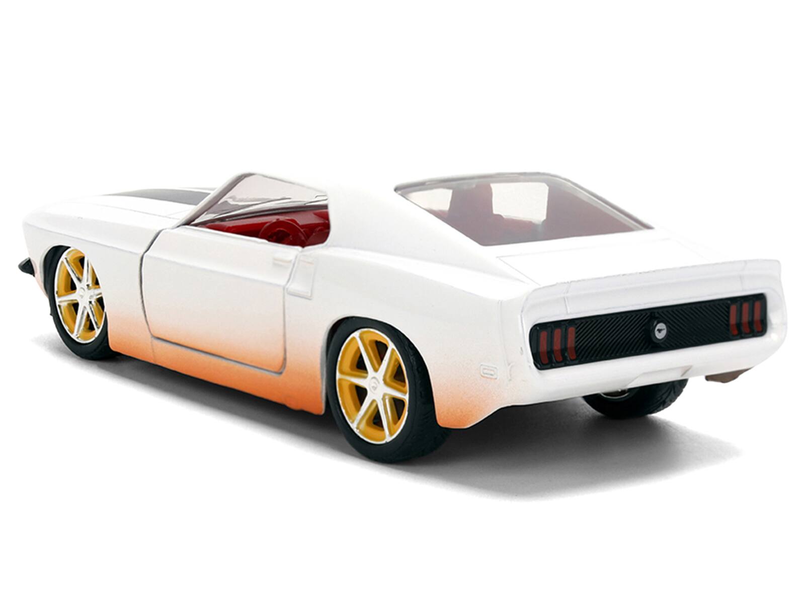 Alt View 4. Jada - Roman's Ford Mustang White with Black and Red Interior (Dirty Version) "Fast & Furious" Movie 1/32 Model Car by Jada.