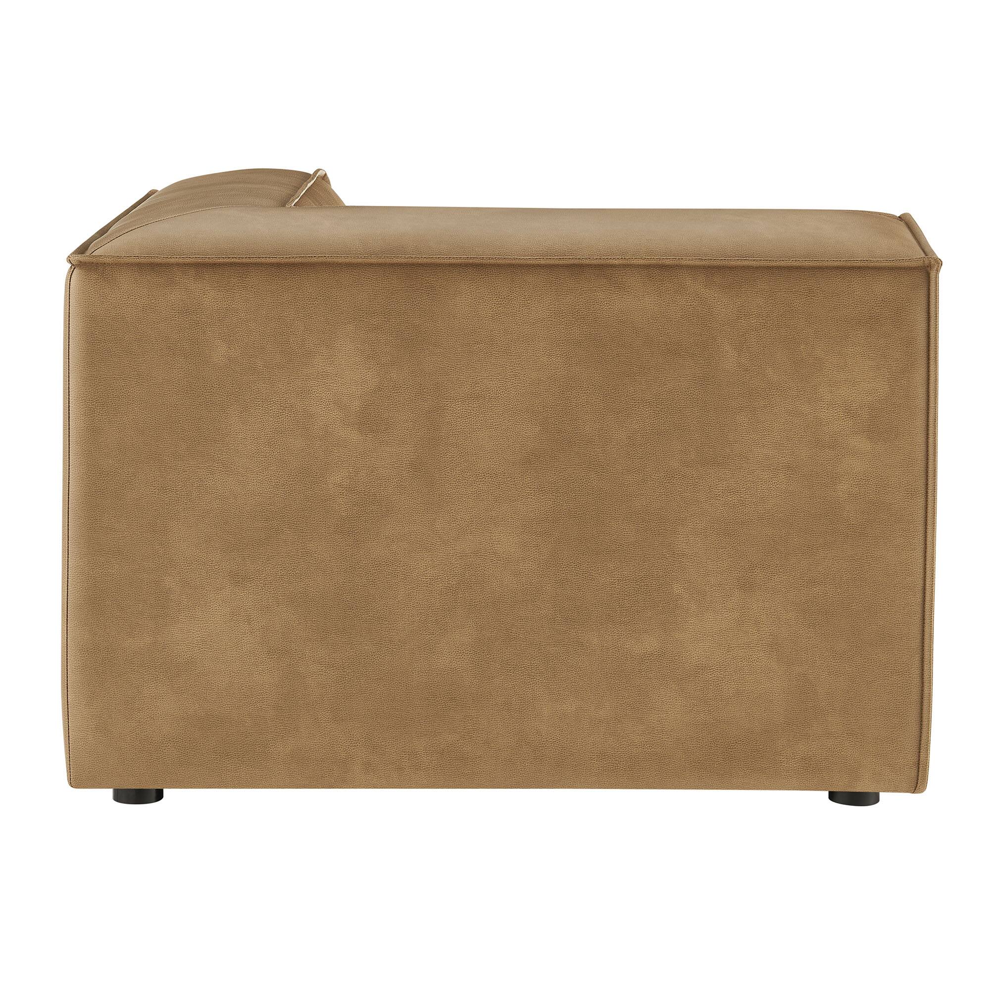 Back. Modway - Restore Vegan Leather Modular Corner Chair by Modway - Toast.