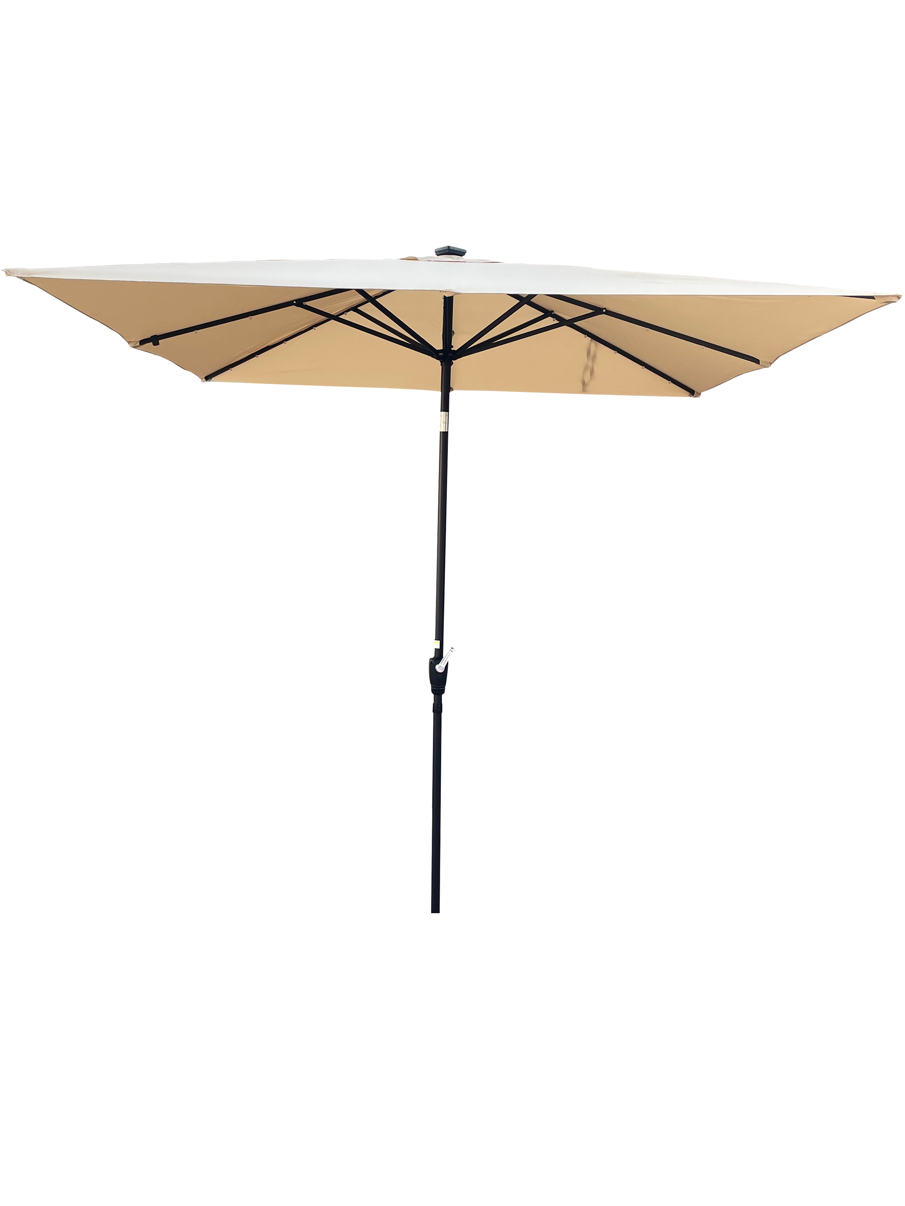 Left. Loheer - Loheer Square Solar Lighted Patio Umbrella Crank Lift Deck Umbrella Waterproof UV Resistant Pool Shade.