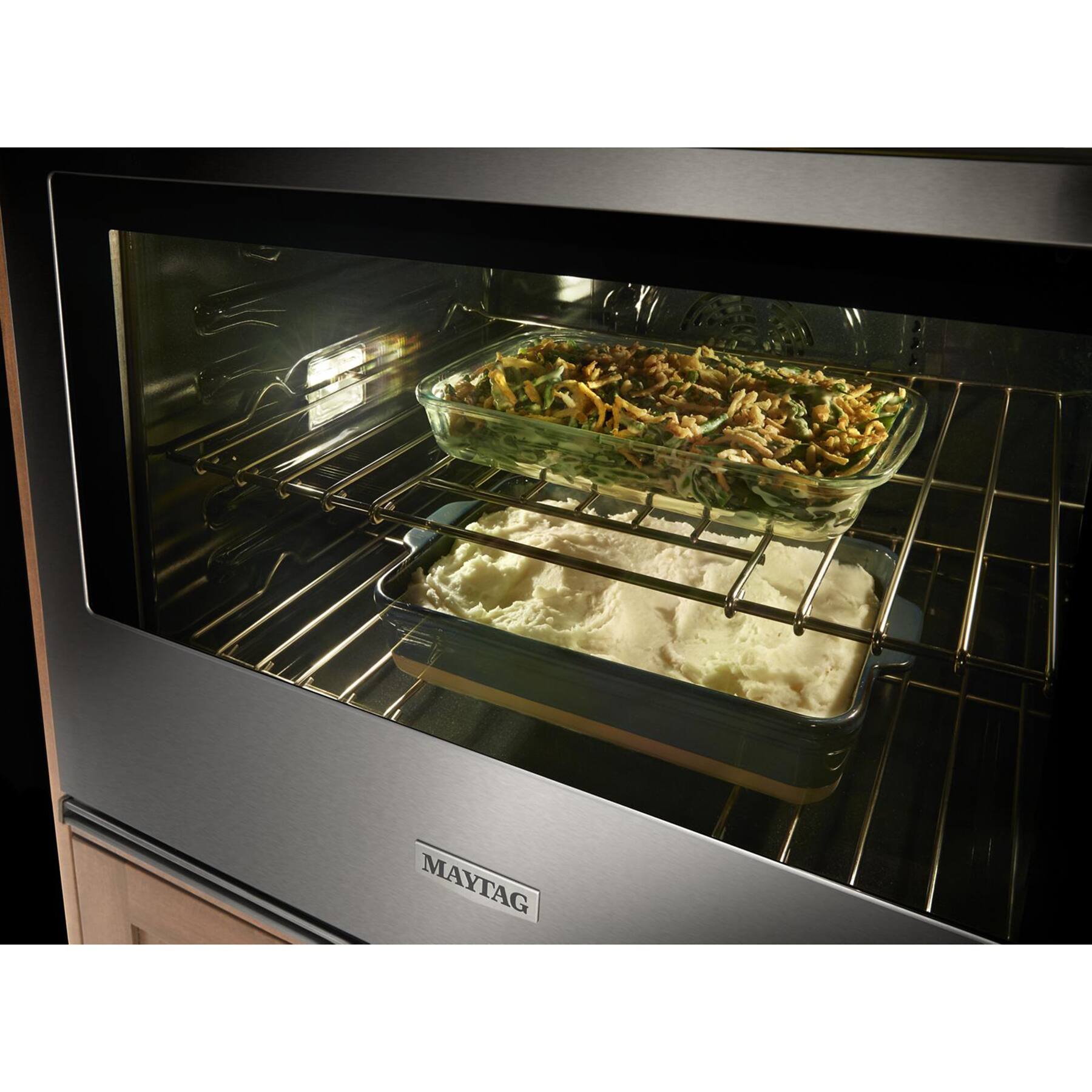 Alt View 19. Maytag - 30" Built-In Electric Convection Double Wall Combination with Microwave and Air Fry - Fingerprint Resistant Stainless Steel.