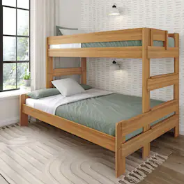 Plank+Beam - Farmhouse Twin XL over Queen Bunk Bed Bed, Pecan - Pecan Dip