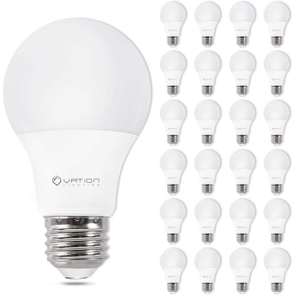 Schertz - 24-Pack A19 8.5W LED Bulbs, 60W Equivalent, Daylight 5000K, E26 Base
