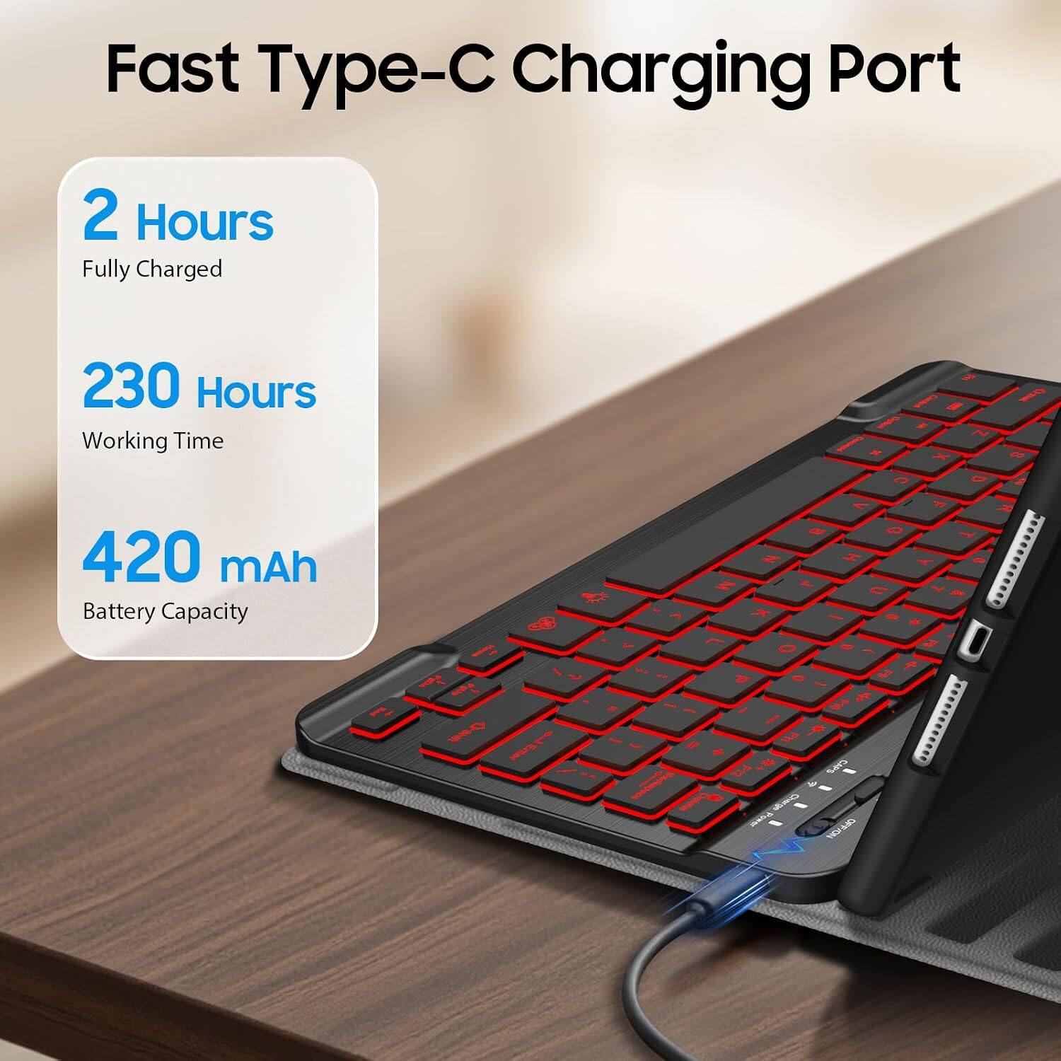 Fast Type-C Charging Port

2 Hours Fully Charged

230 Hours Working Time

420 mAh Battery Capacity