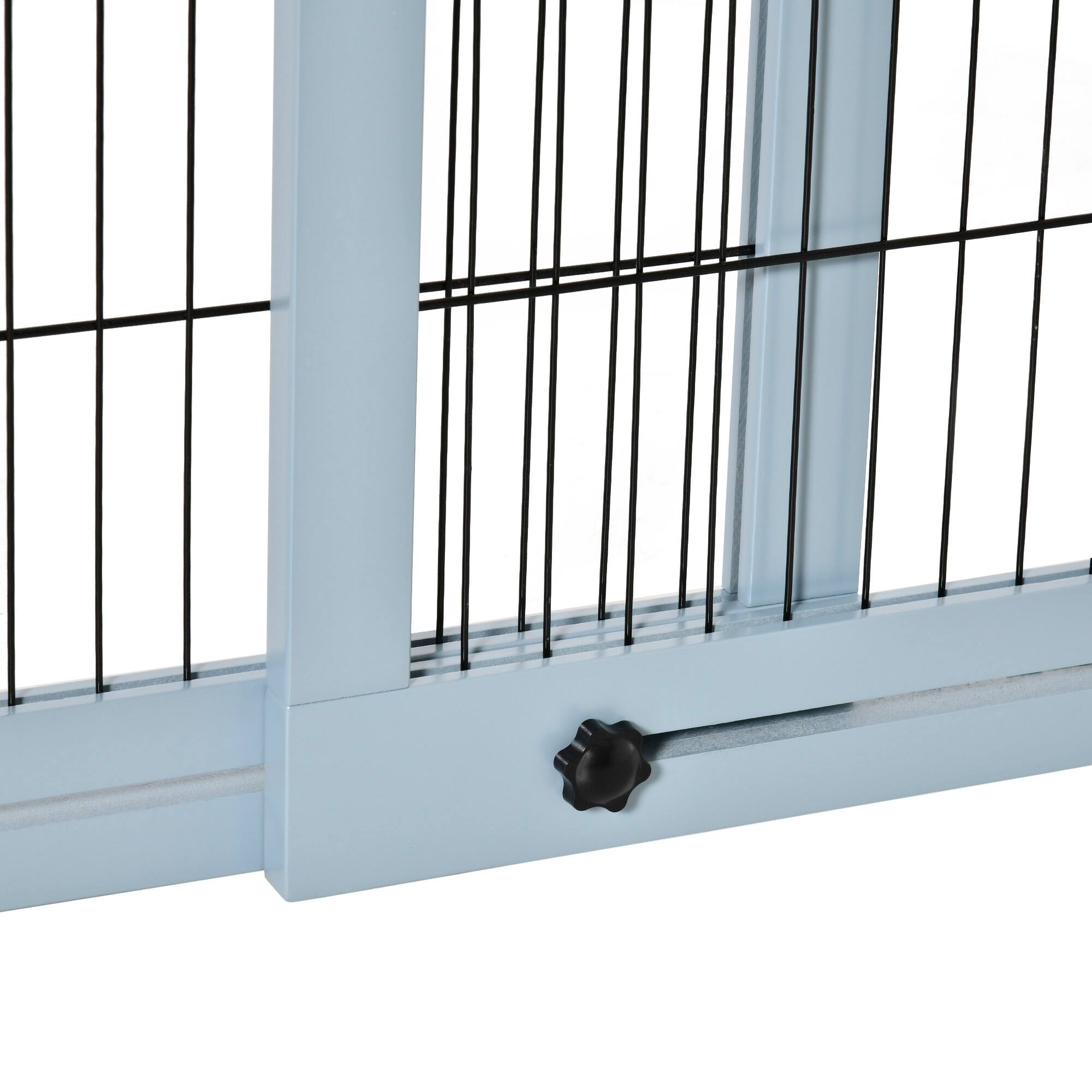 Alt View 5. Pawhut - 72" W x 27.25" H Extra Wide Freestanding Pet Gate, Adjustable Length, Barrier for House, Doorway, Hallway.