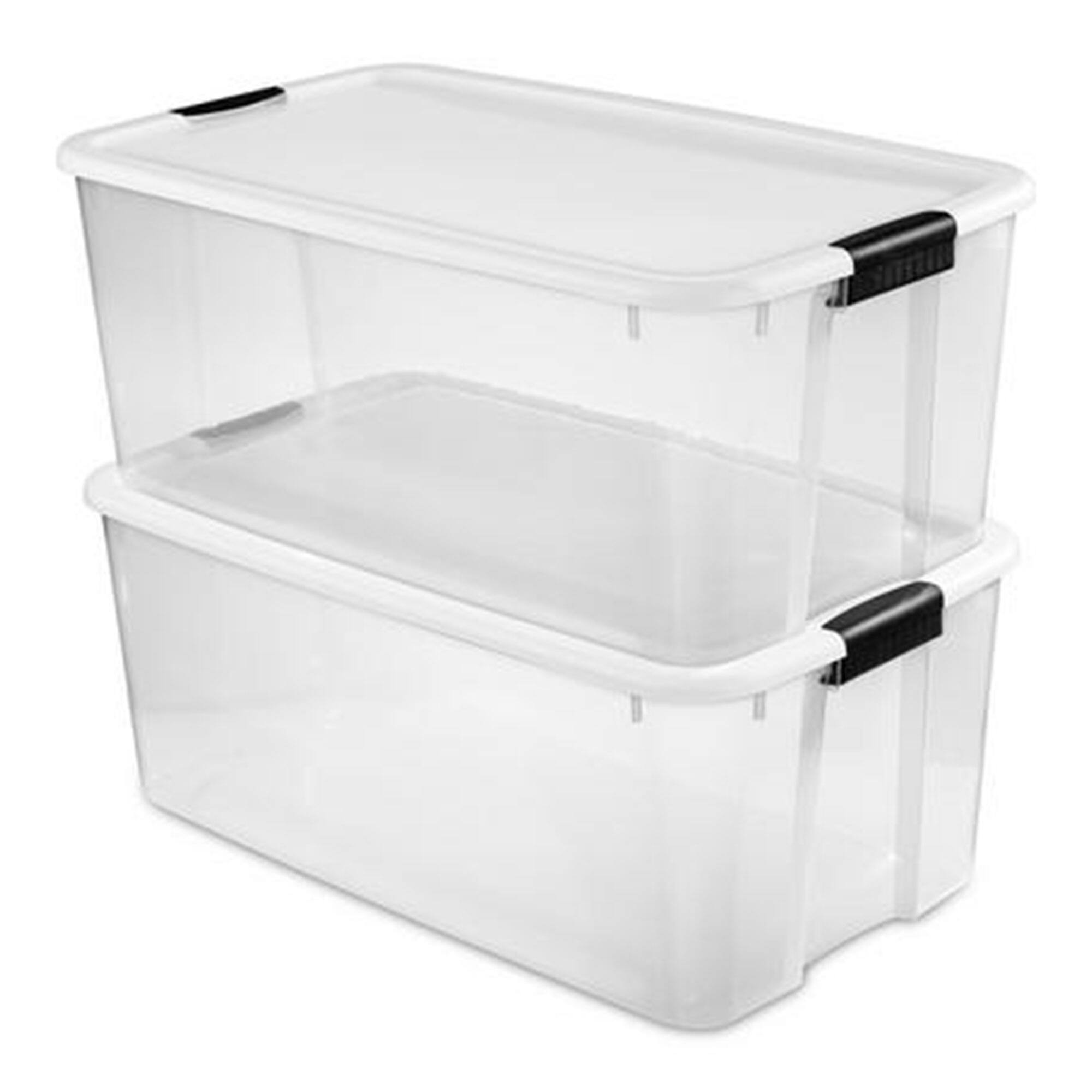 Alt View 8. Sterilite - Sterilite 116 Quart Clear Stackable Latching Storage Box Containers, 4 Pack - Clear.