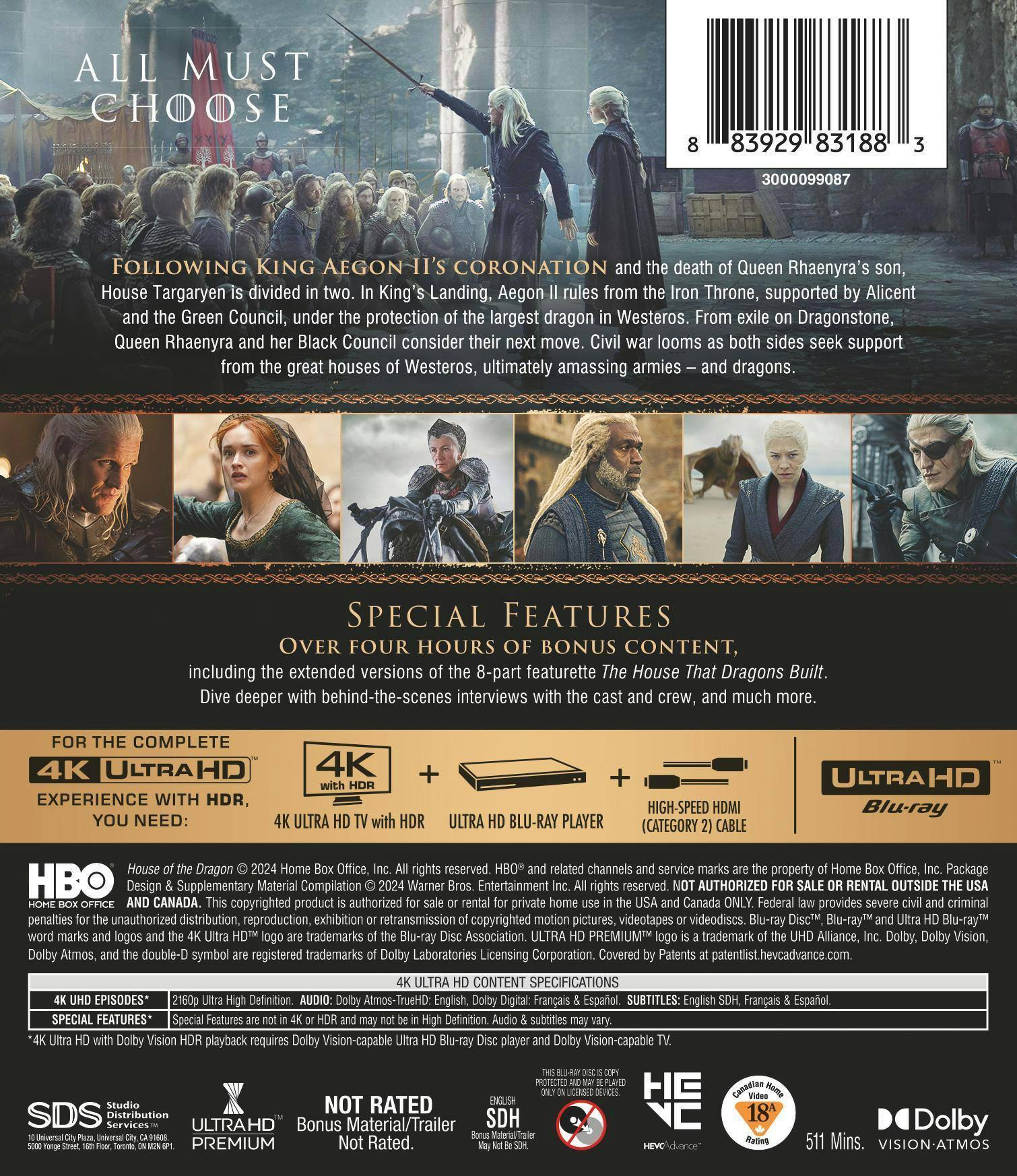 Back. House of the Dragon: The Complete Second Season (4K Ultra HD) [UHD].