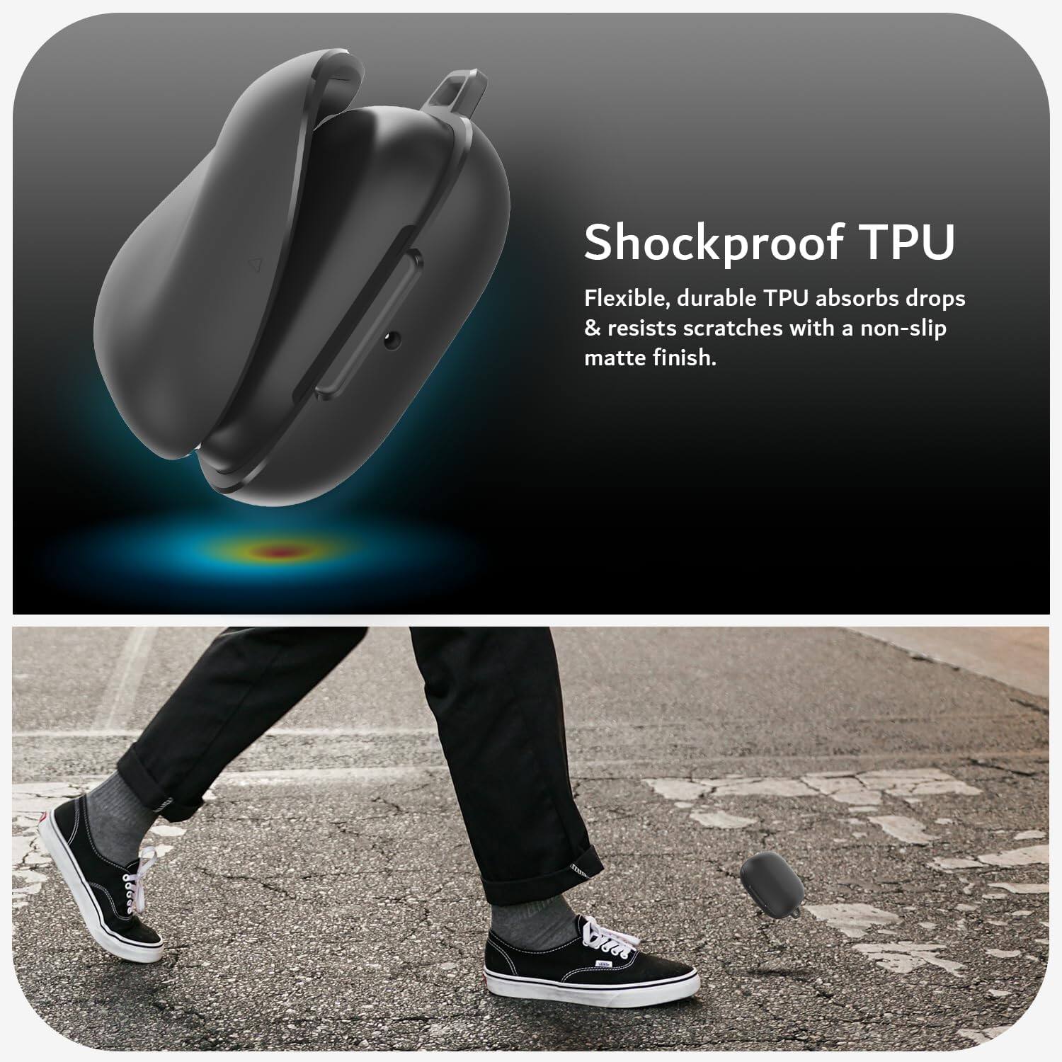 Shockproof TPU

Flexible, durable TPU absorbs drops & resists scratches with a non-slip matte finish.