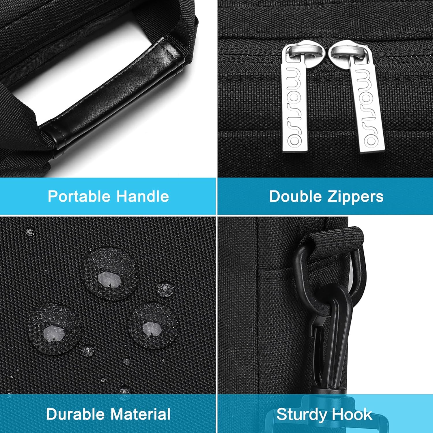 - Portable Handle
- Double Zippers
- Durable Material
- Sturdy Hook