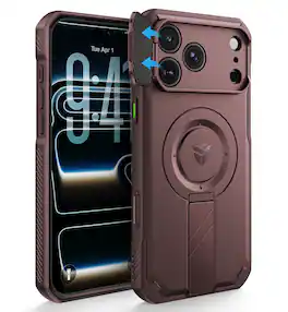 Dexnor - Rugged Case for iPhone 17 Pro Max/18 Pro Max with Camera Cover & Camera Control Button Protector,Compatible with MagSafe - Burgundy Red