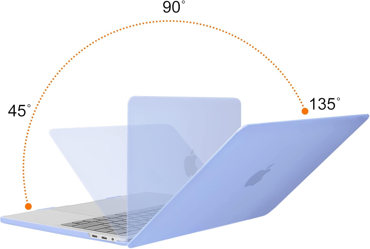 Back. mosiso - MacBook Pro 13" hard shell case with keyboard skins, screen protector and storage bag - Serenity Blue.