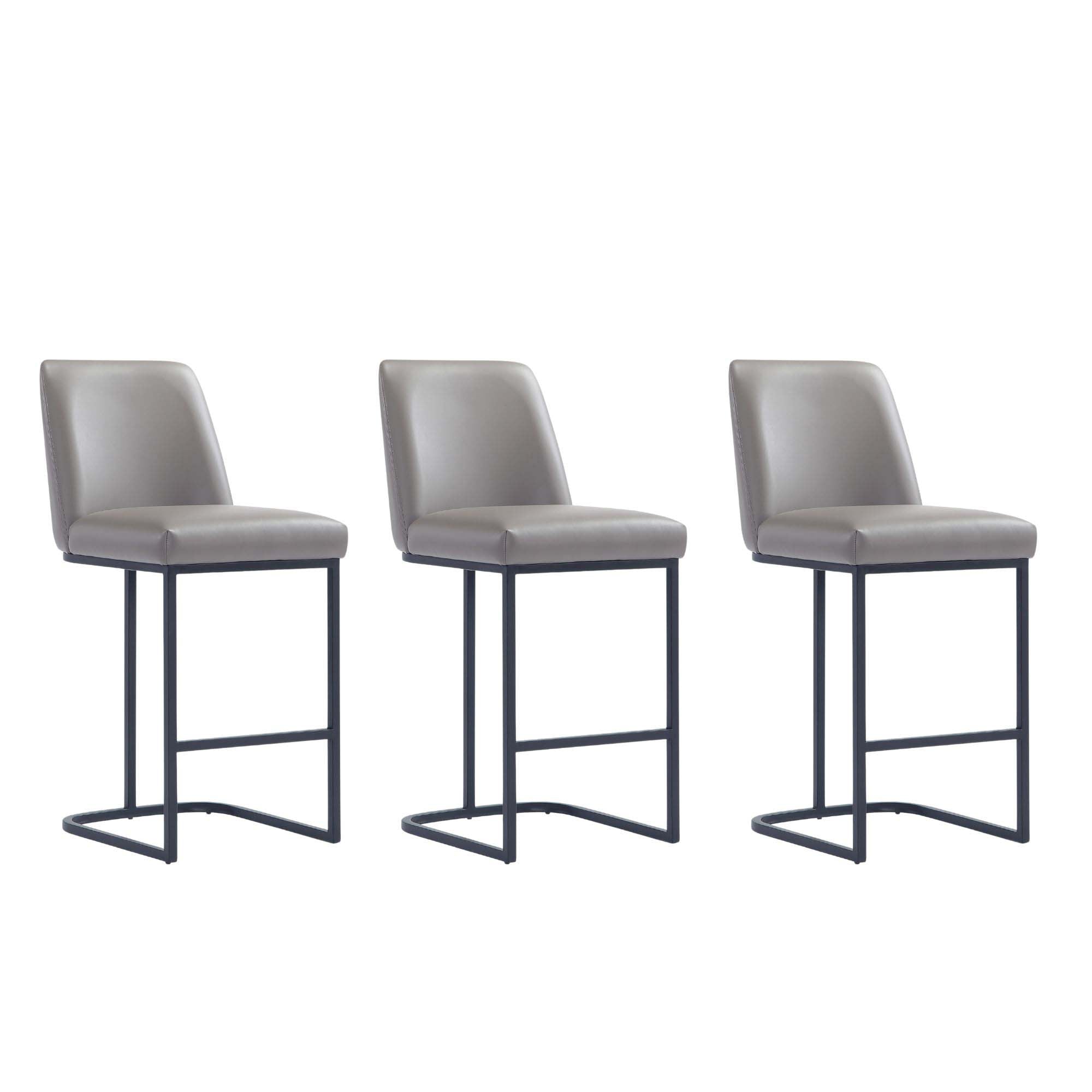 Manhattan Comfort Serena Modern Metal Upholstered Counter Stool Set of ...
