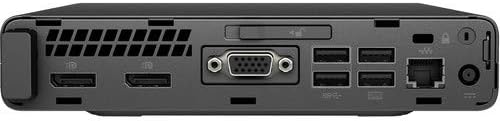 Left. HP - HP EliteDesk 800 G3 Mini Desktop PC, Intel Quad-Core i7-6700T up to 3.6G, 16G DDR4, 256G SSD, 600M WiFi, Windows 11 PRO - Black.