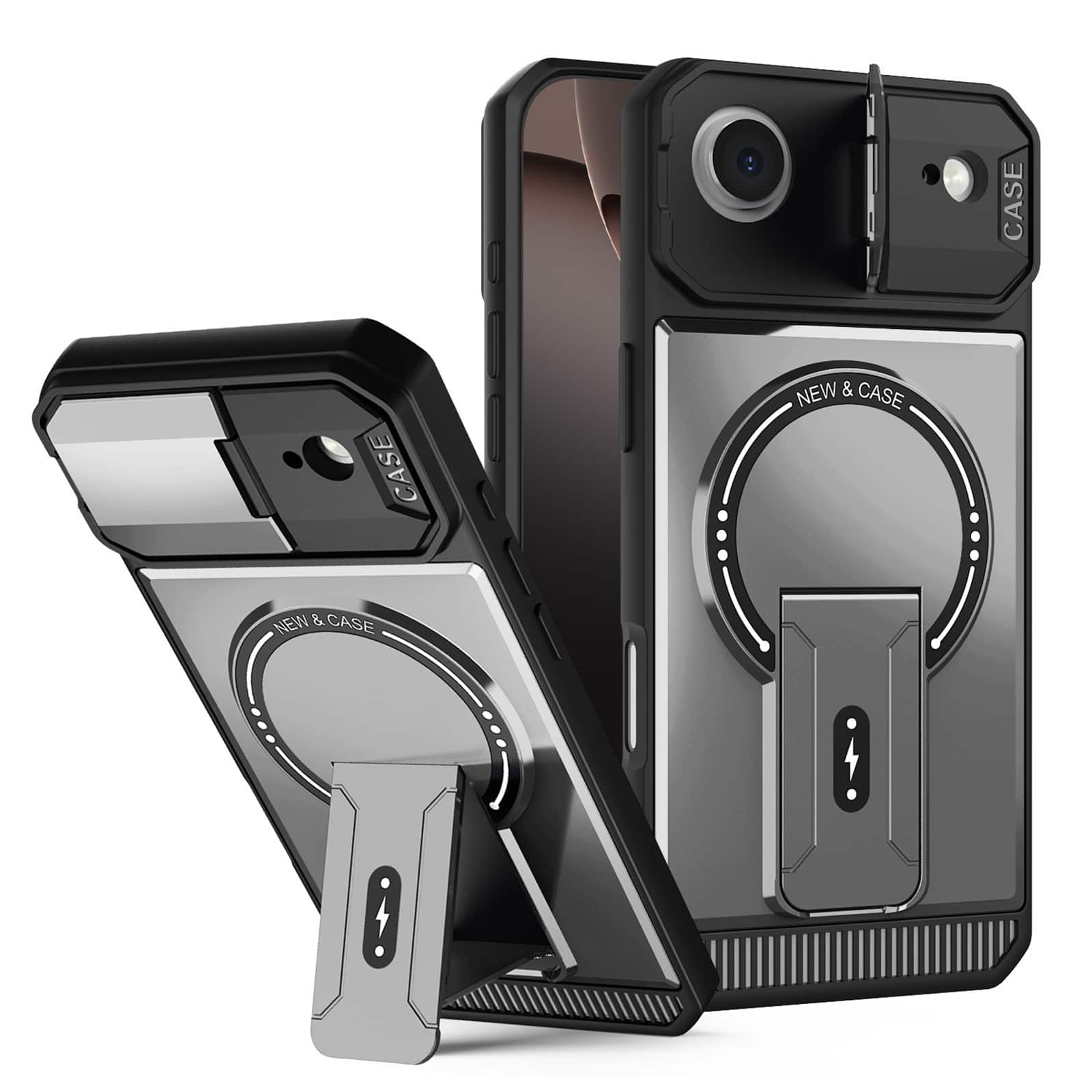 Dteck - Magnetic Case for Apple iPhone Air, Shockproof Lens Stand Hybrid Hard PC TPU Rugged Cover - Gray price history on PriceWatchPro