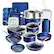 Front. Granitestone - Granitestone Blue 20 Piece Nonstick Cookware and Bakeware Set - Blue.