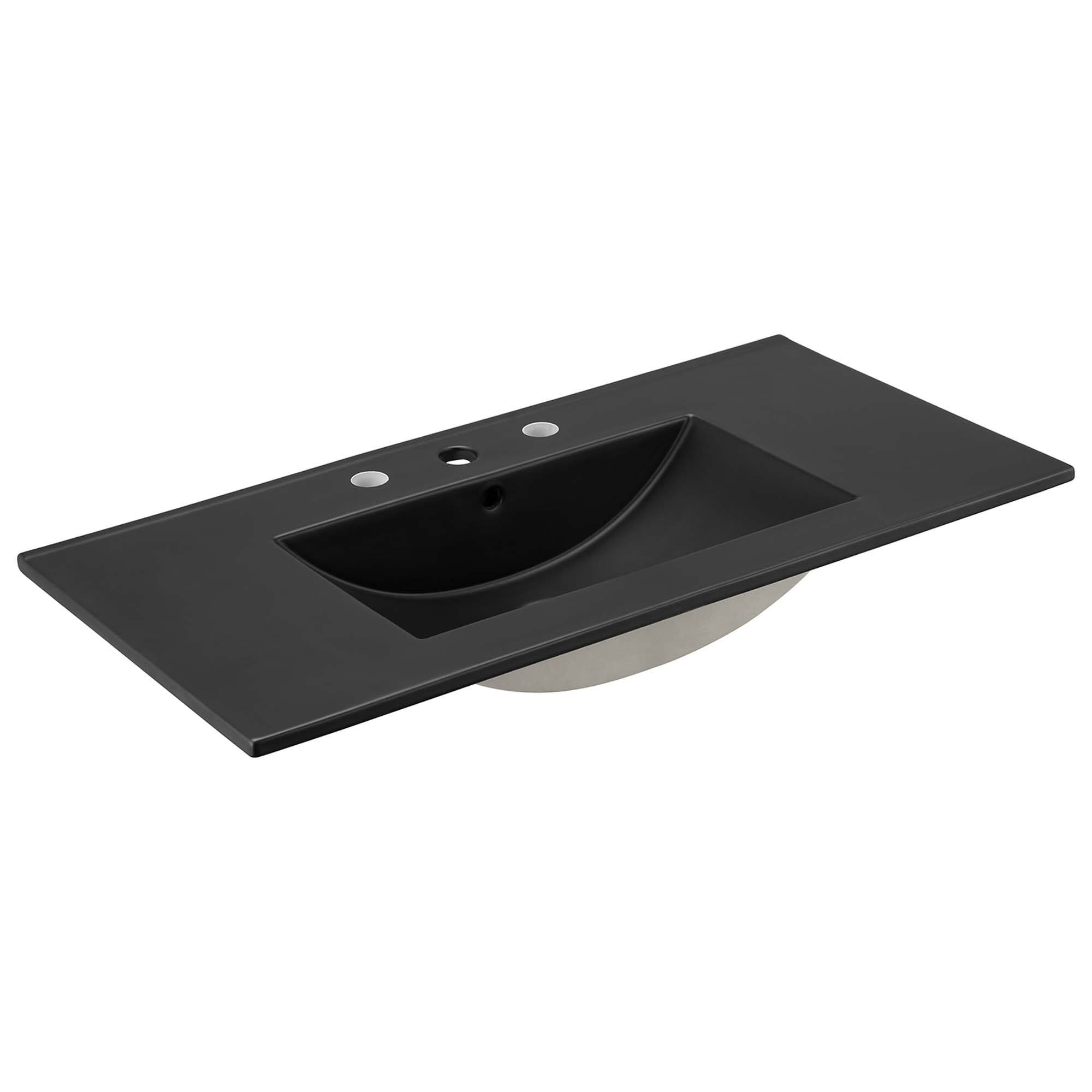 Angle. Modway - Cayman Bathroom Sink - Black.