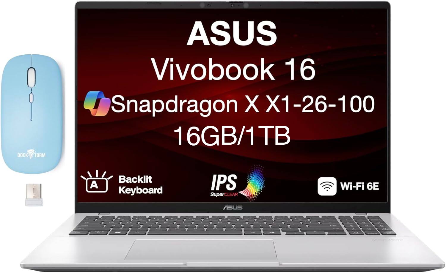 Asus ASUS - Vivobook 16 Laptop 16.0 WUXGA Display (Snapdragon X X1-26-100, 16GB, Win 11 Home) w/Dockztorm Wireless Mouse - Si on clearance at Best Buy — 23% off