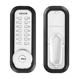 VEVOR - Mechanical Keyless Entry Door Lock,2.0 Code Upgrade,4-7 Digits Code,Single-Sided Push Button Mechanical Keypad Door Knob - Silver