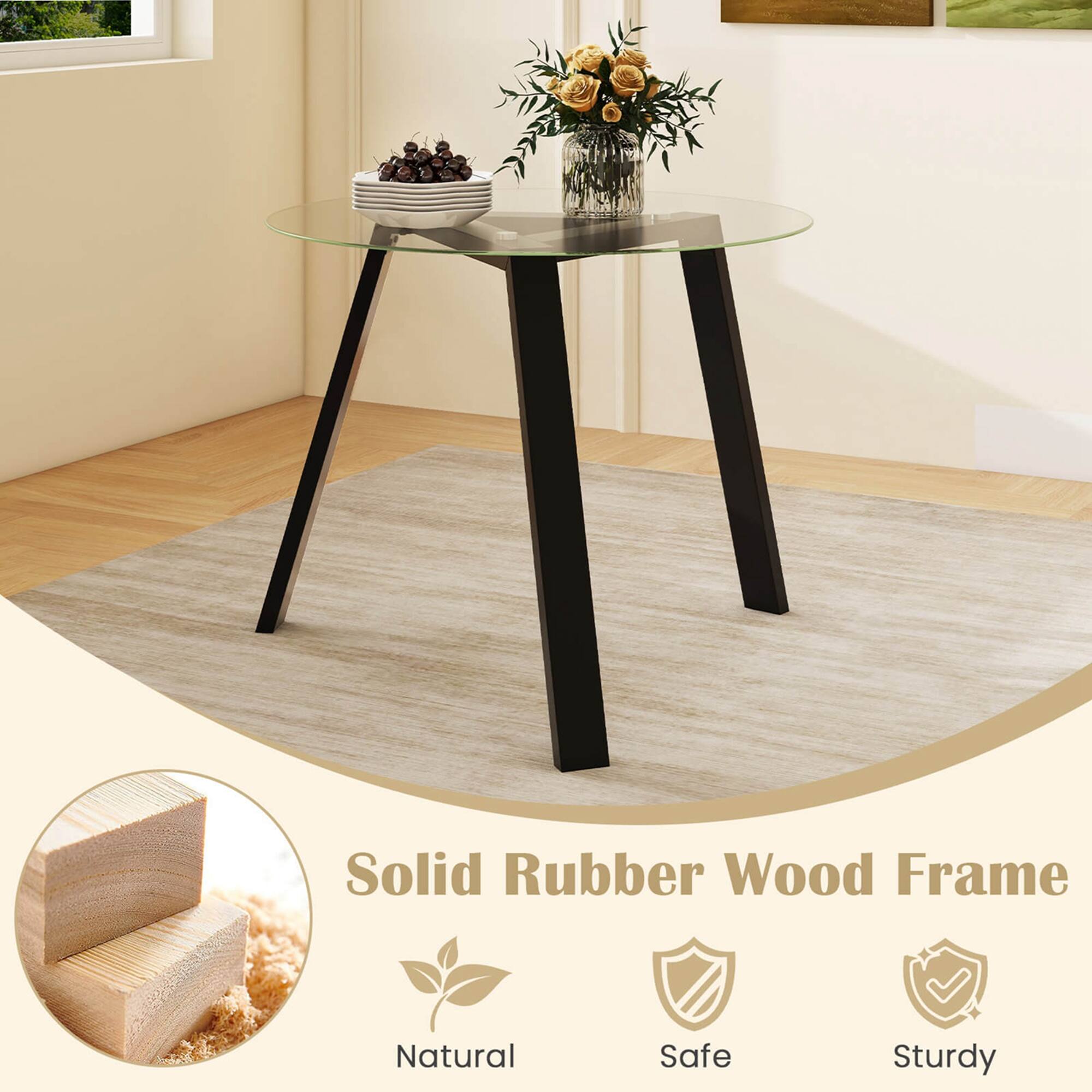 Solid Rubber Wood Frame Natural Safe Sturdy