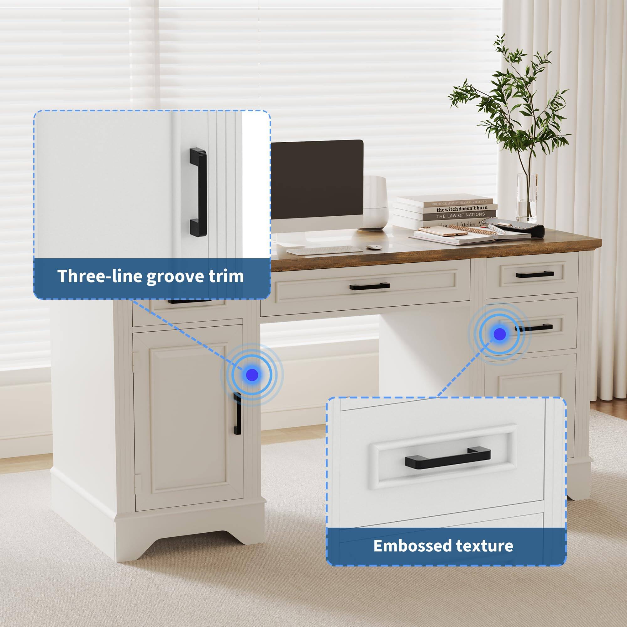 - Three-line groove trim
- Embossed texture