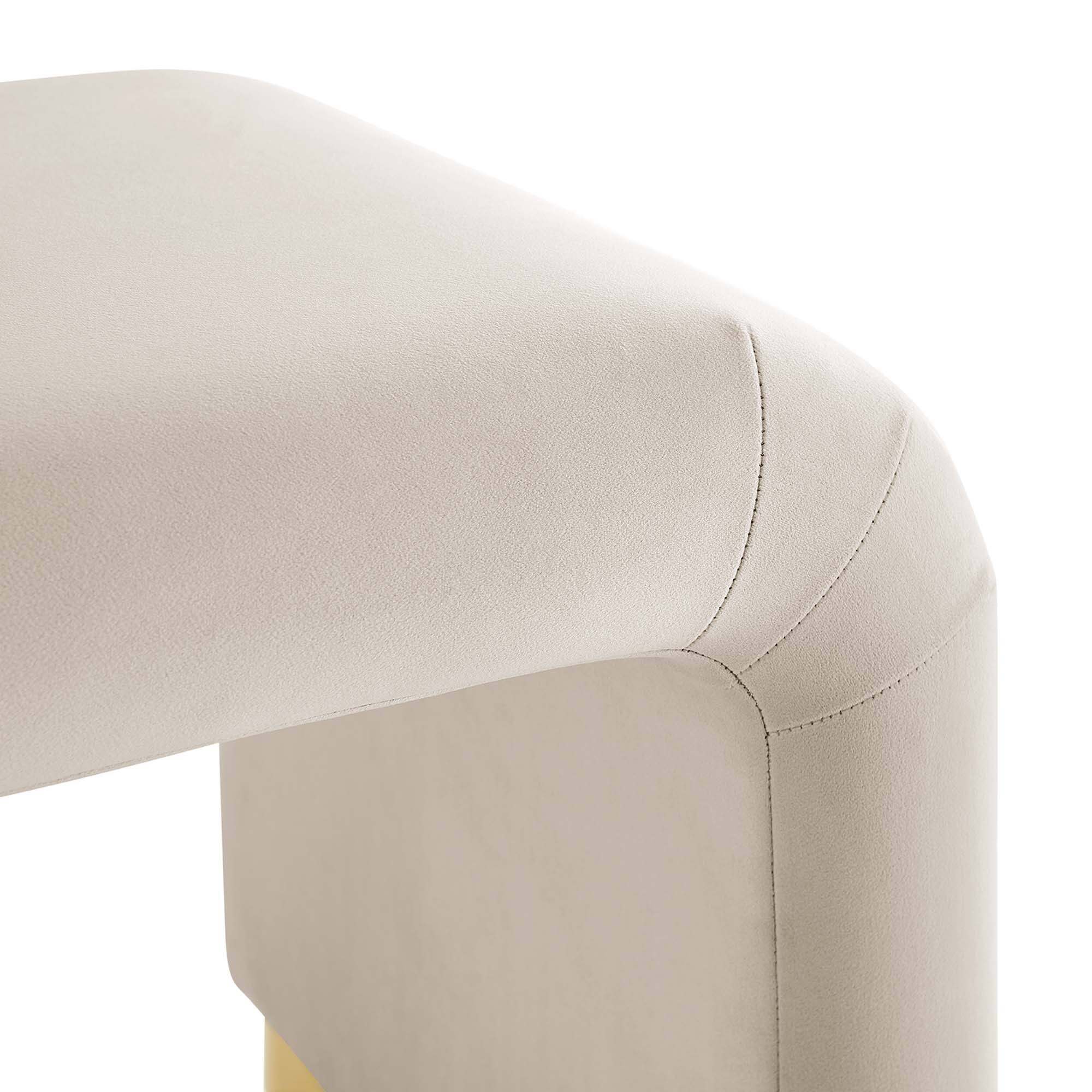 Alt View 6. Modway - Koda Performance Velvet Waterfall Stool by Modway - Brass Almond.