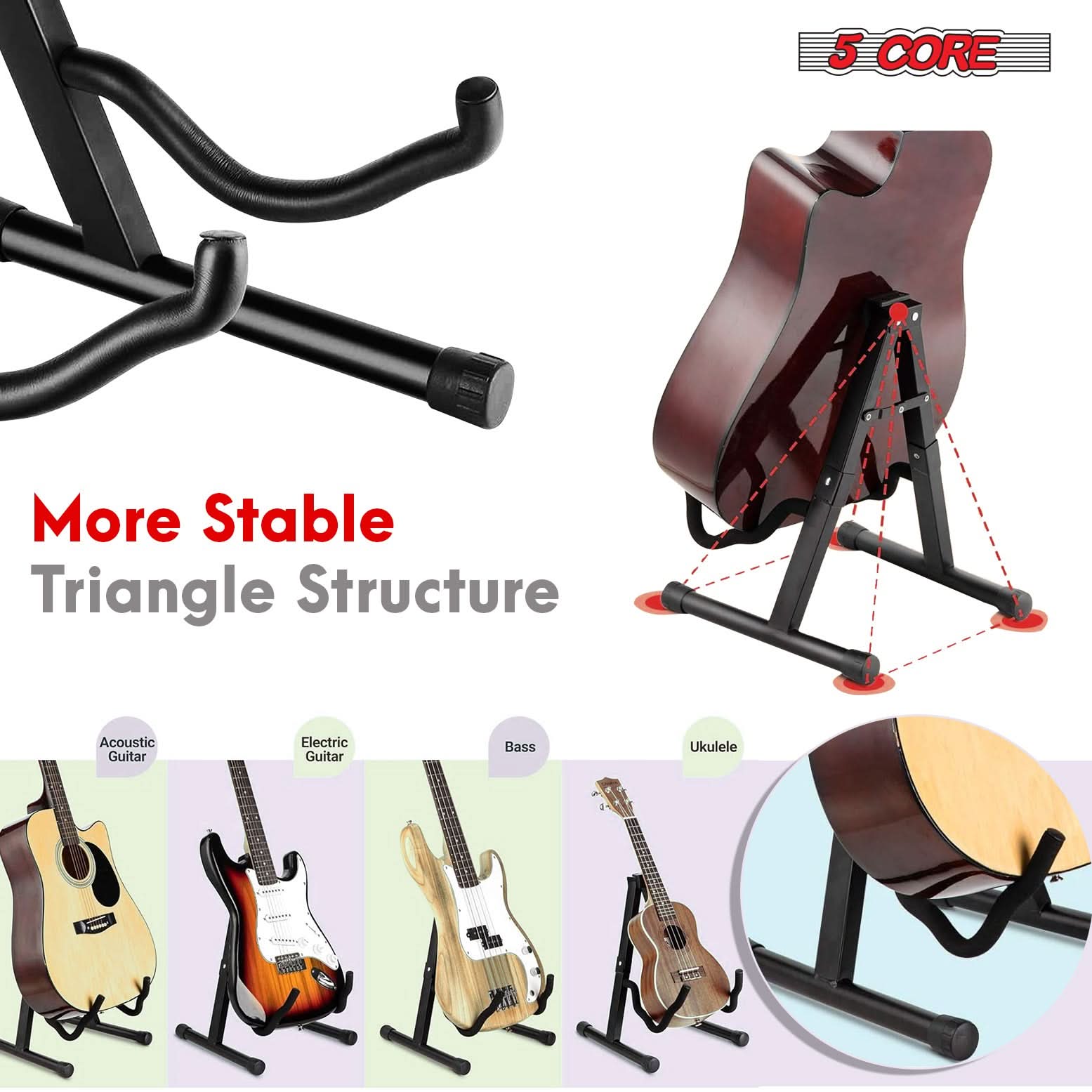 5 CORE

More Stable Triangle Structure

Acoustic Guitar  
Electric Guitar  
Bass  
Ukulele