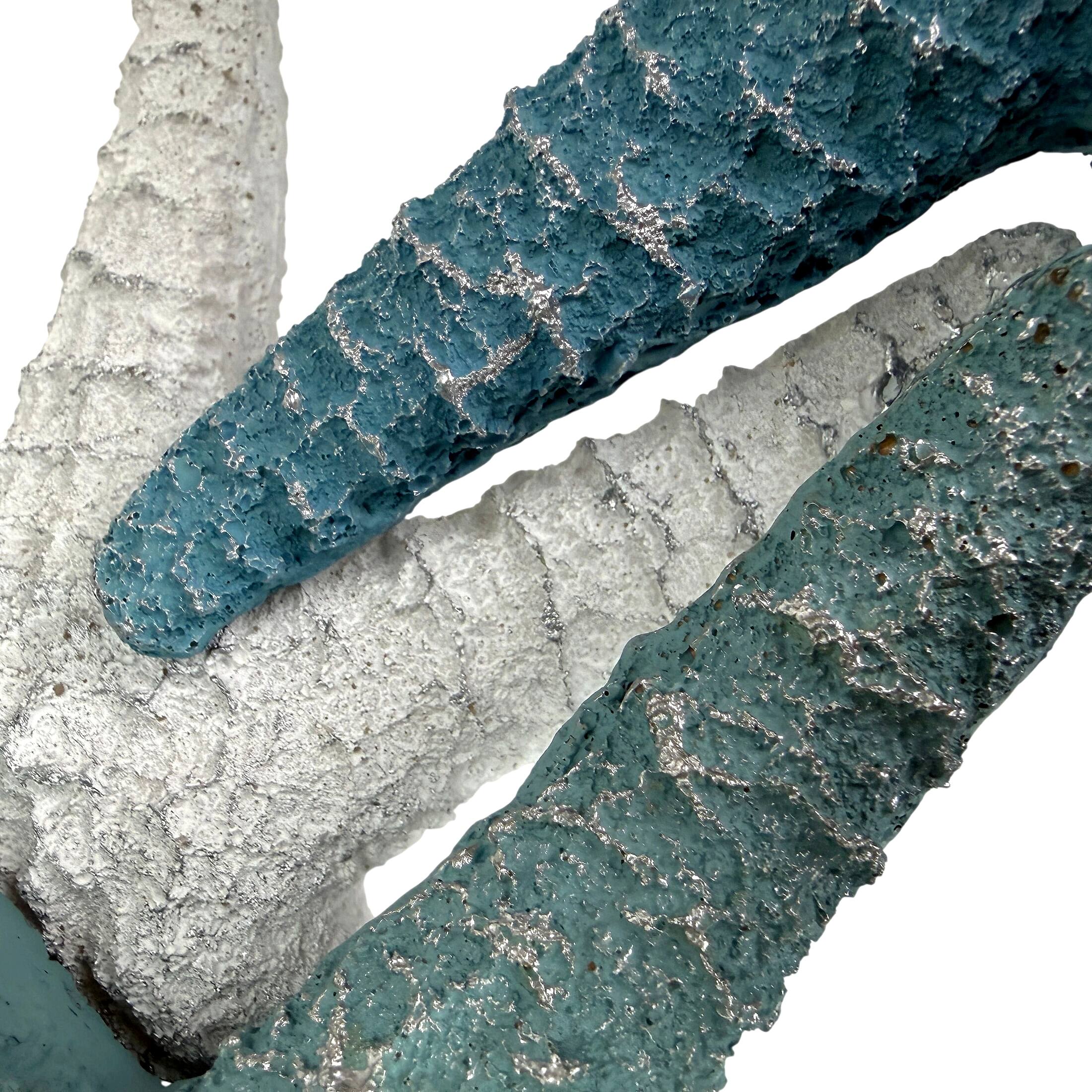 Alt View 2. Zeckos - Set of 3 Coastal Starfish Wall Sculptures Blue Aqua White Resin 10.5 In - White, Blue, Aqua.