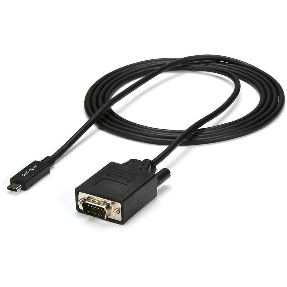 StarTech.com - 6ft/2m USB C to VGA Cable - 1920x1200/1080p USB Type C DP Alt Mode to VGA Video Monitor Adapter Cable