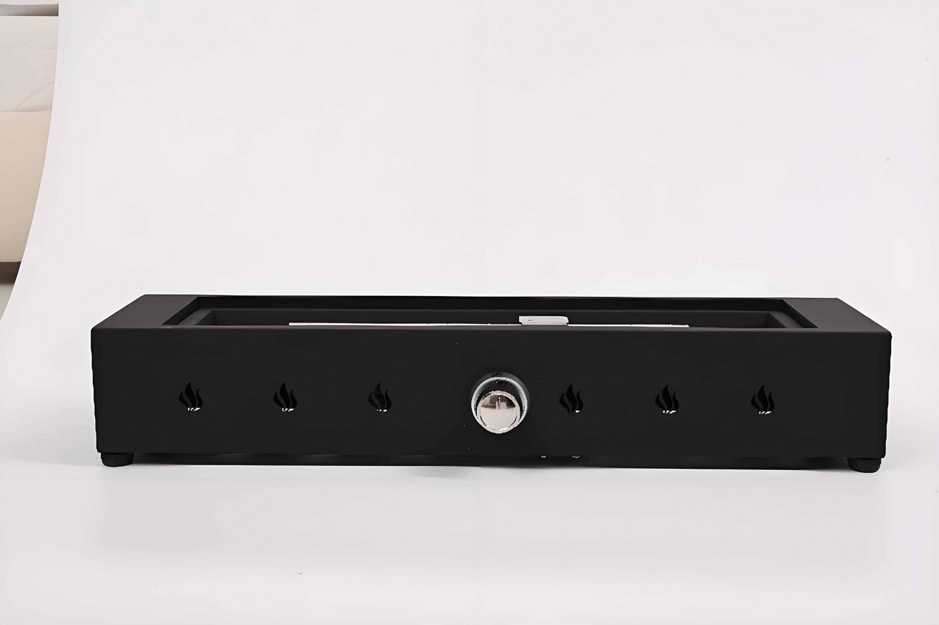 Alt View 1. APRILSOUL - 28-Inch Rectangle Fire Pit 40000BTU Outdoor Propane Fire Pit Wind-Resistant Firepits Durable Iron Volcanic Rock Design.